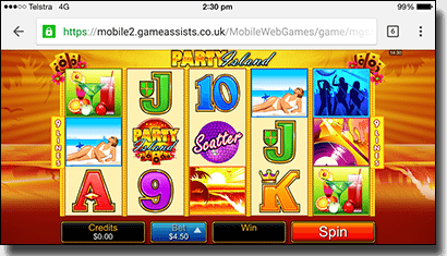 Play Party Island mobile slots 