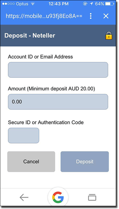 Deposit money with Neteller at mobile casinos