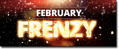 Feb Frenzy bonuses at Roxy Palace Casino