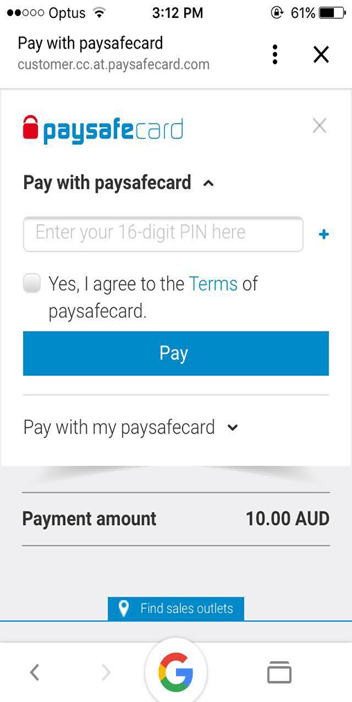 deposit with paysafecard on mobile devices